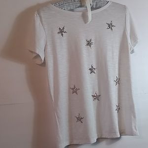 ONQUE CASUAL WOMEN'S SEQUINS EMBELLISHED TOP